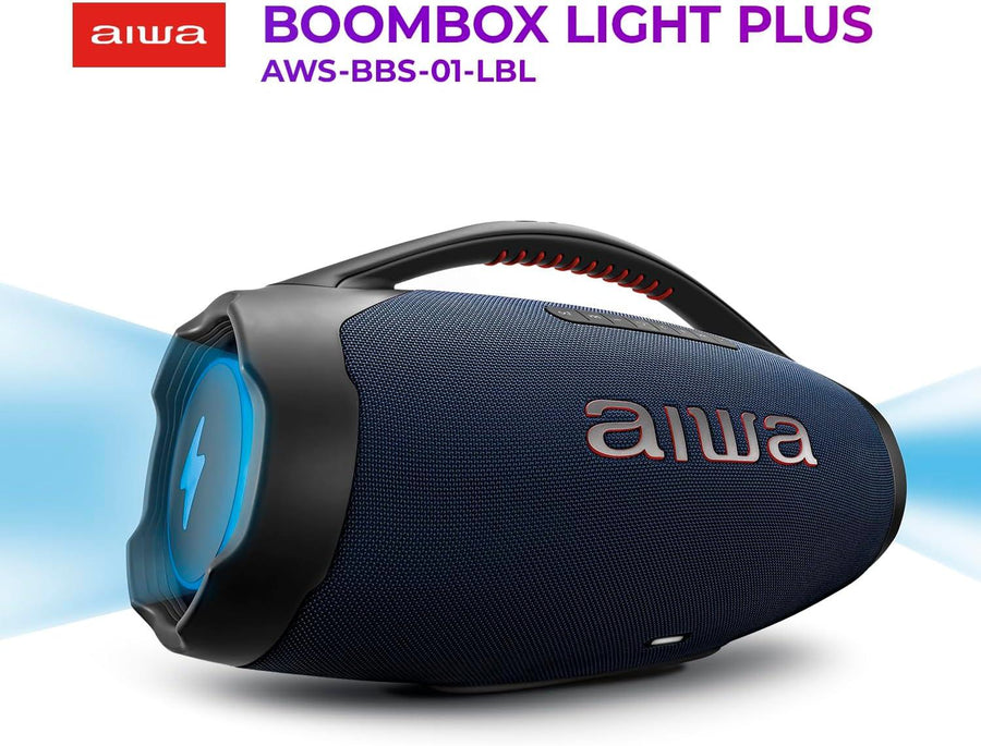 Caixa De Som Portátil Bt Aiwa Boombox Bbs-01Lb 200W 9531-01 Azul Meia Noite