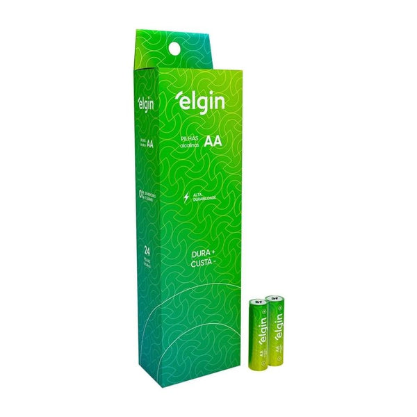 Pilha Alcalina AA Elgin Tubo c/ 24 Unidades