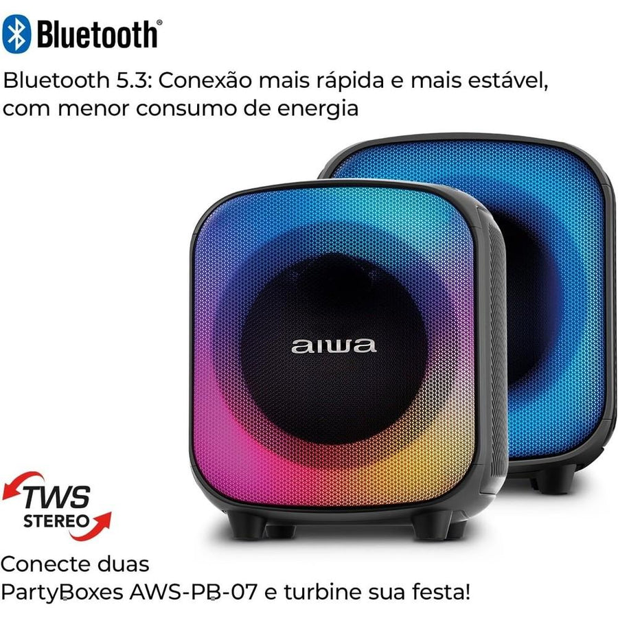Caixa Amplificada Aiwa Party Box Pb07 100W Ipx4 Preto