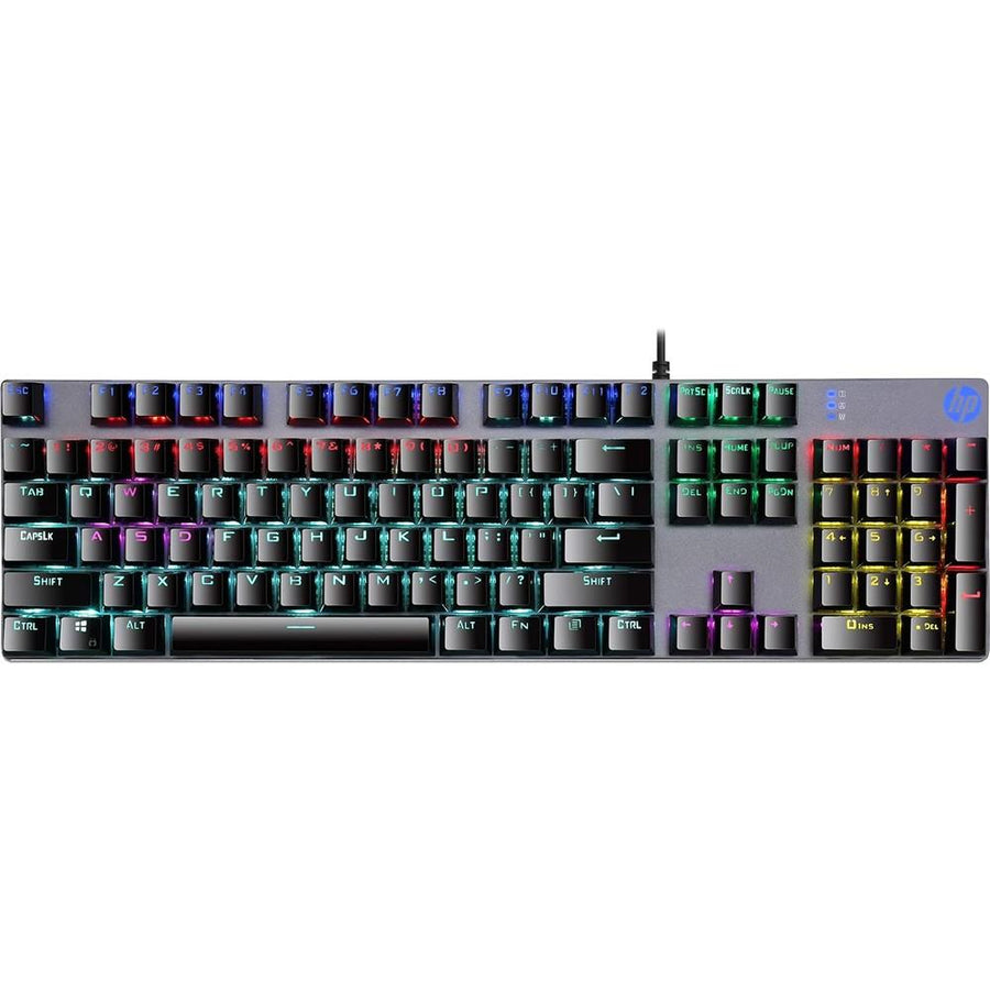 Teclado Gamer Mecânico HP GK400F LED ABNT2 Chumbo