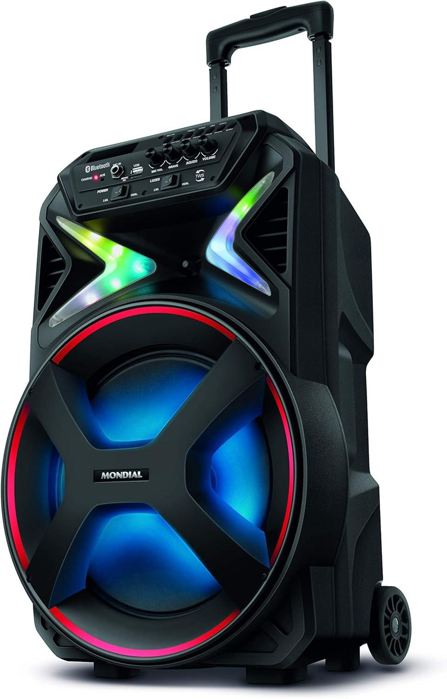 Caixa Amplificada Mondial Cm-400 400w Preto Vermelho