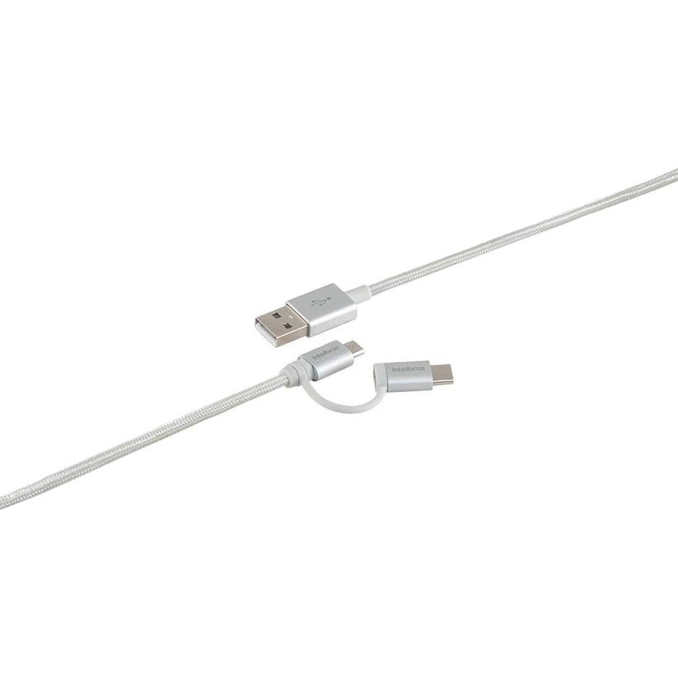 Cabo Micro USB Nylon 1.5m Branco Intelbras