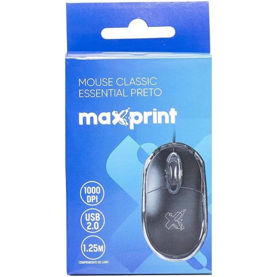 Mouse Classic Essential Preto Maxprint