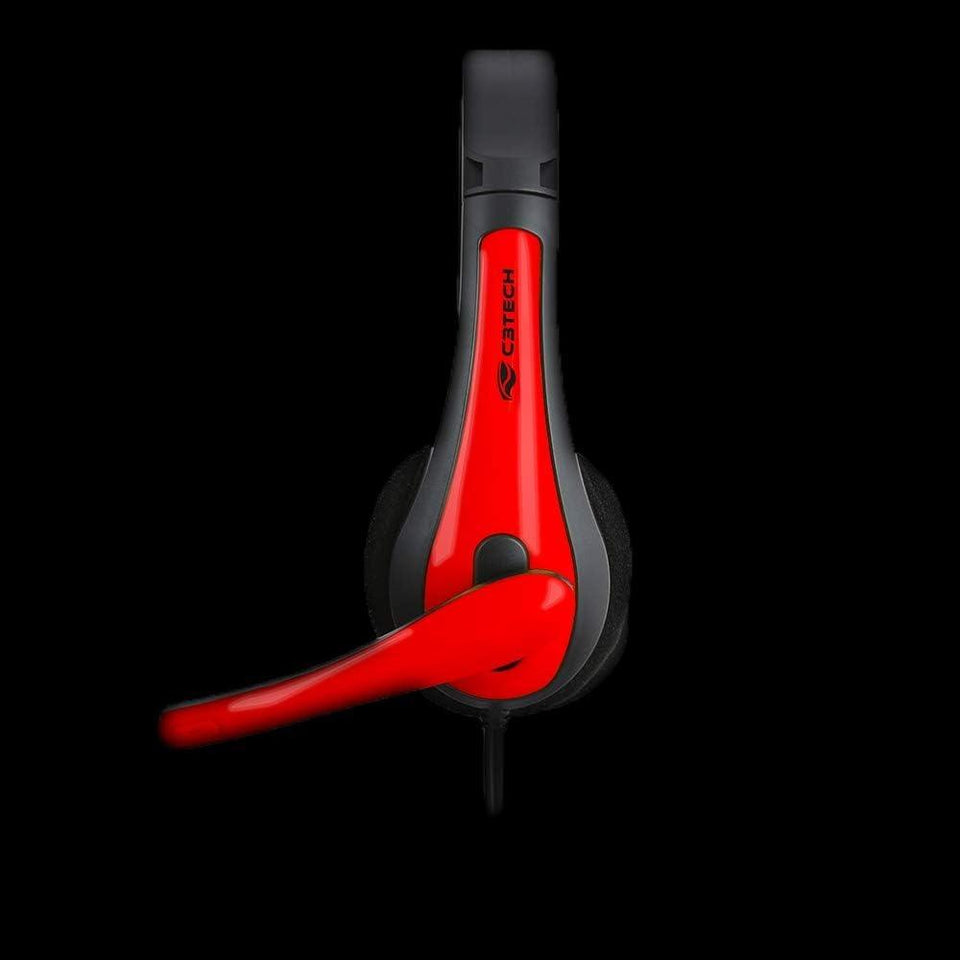 Headset c/ Fio C3Tech PH-30BK P2 Preto e Vermelho