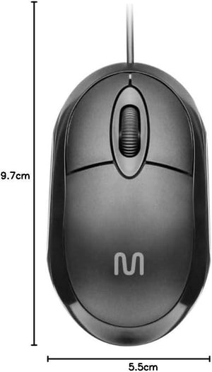 Mouse Usb Optico Com Fio Mo300 Preto Multilaser