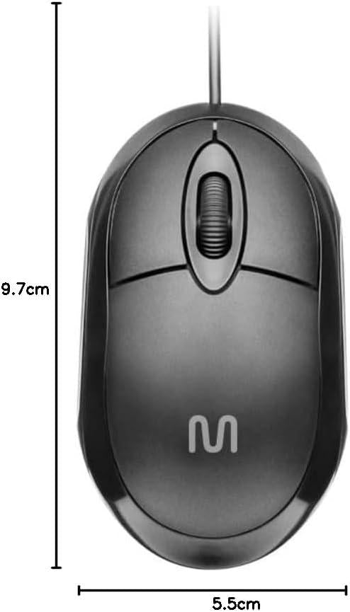 Mouse Usb Optico Com Fio Mo300 Preto Multilaser