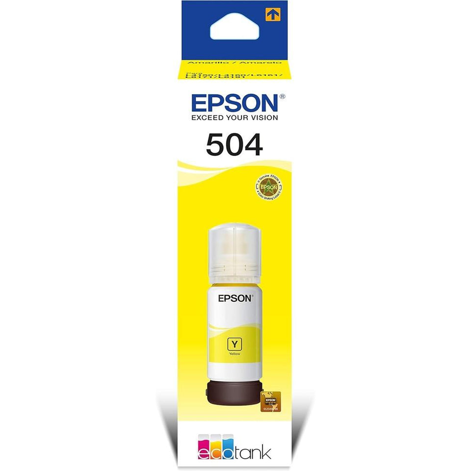 Garrafa de Tinta Epson T504 Amarelo Original