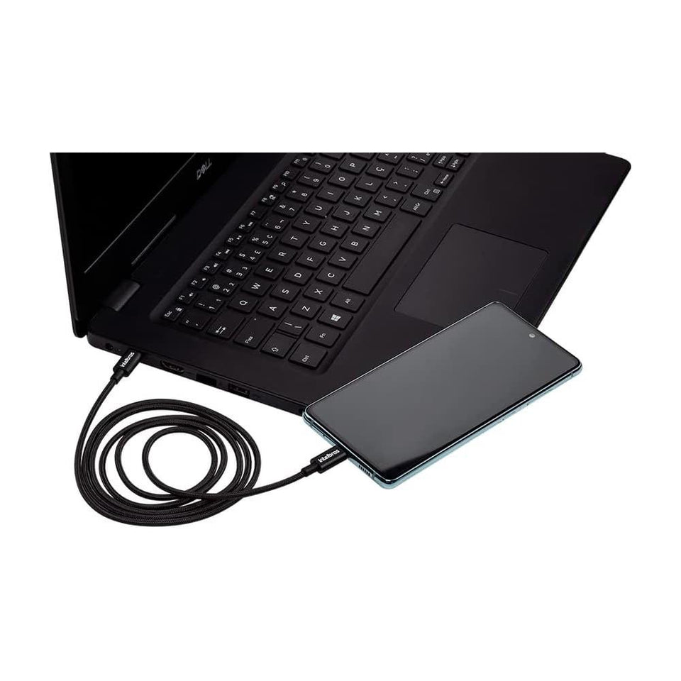 Cabo USB-C para USB-C Intelbras 1.5m Nylon Preto