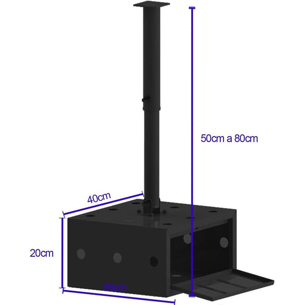 Suporte de Teto p/ Projetor 50-100cm Preto