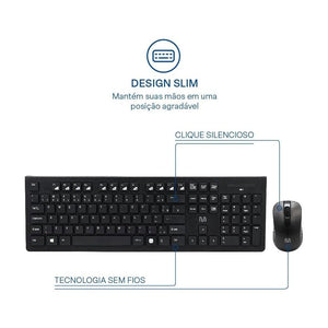 Kit Teclado E Mouse Multi, Sem Fio Tc212