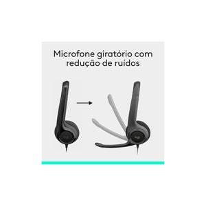 Headset Com Fio Usb Logitech H390 Preto