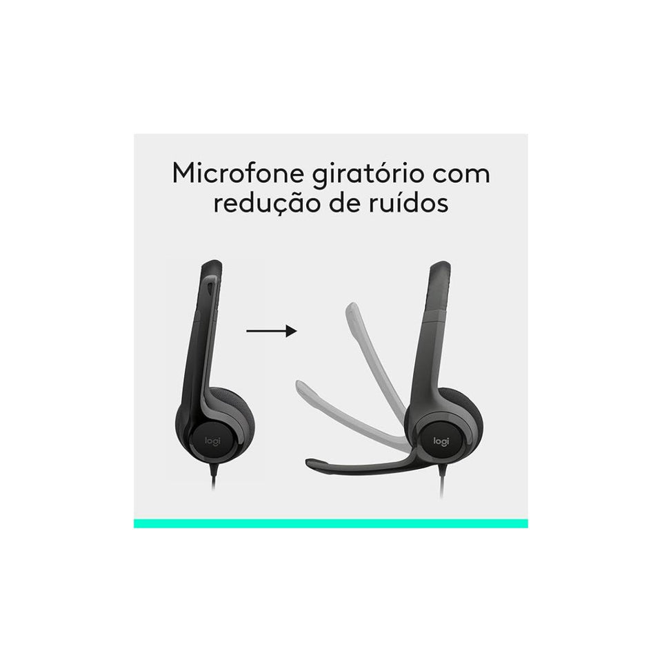 Headset Com Fio Usb Logitech H390 Preto