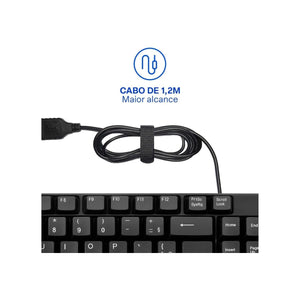 Teclado Com Fio Usb Basico Tc193Bu Preto Multilaser