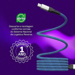 Cabo Magnetico Usb-C P/Lightning 2.0 Nylon Geonav Liuc03Mag