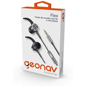 Fone De Ouvido Flex Com Fio, Esfnsg Cinza Espacial Geonav