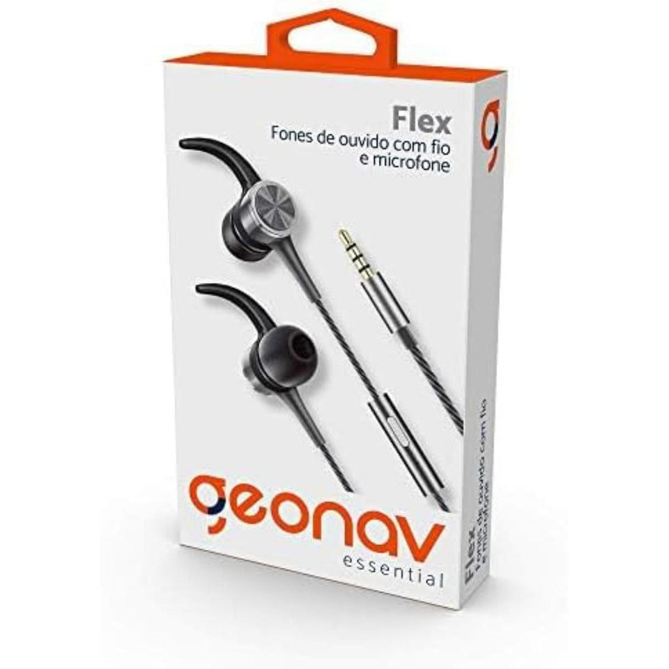 Fone De Ouvido Flex Com Fio, Esfnsg Cinza Espacial Geonav