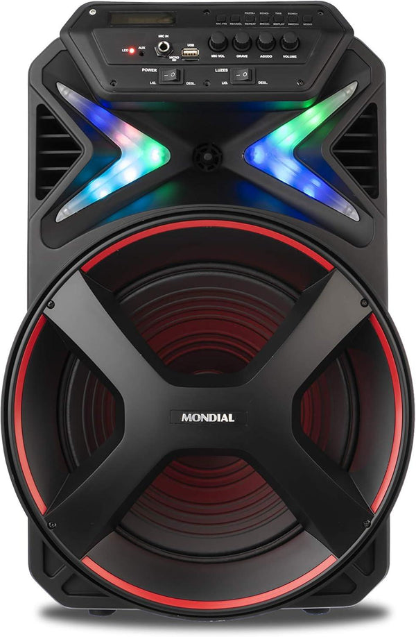 Caixa Amplificada Mondial Cm-400 400w Preto Vermelho