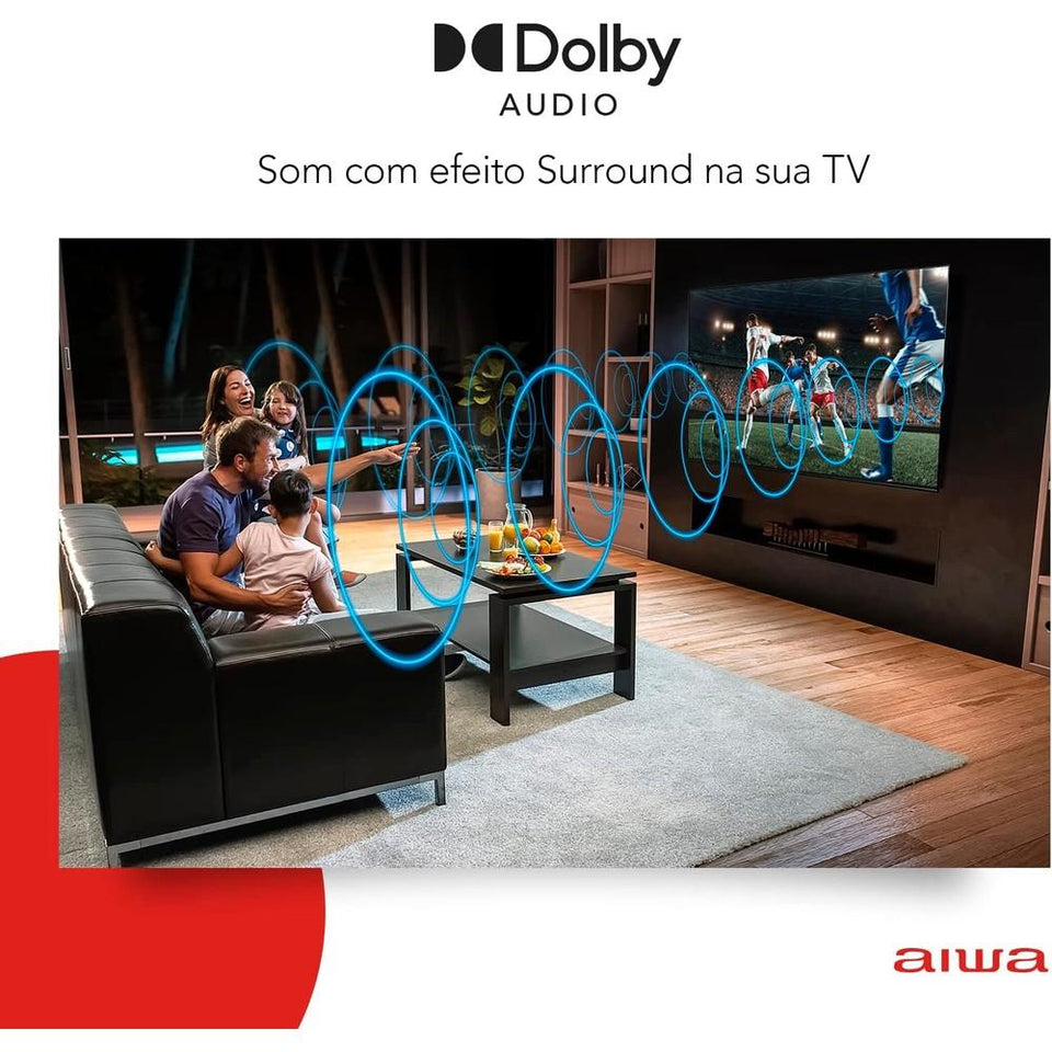 Smart Tv 43 Android Full Hd Aiwa Aws-Tv-43-Bl-02-A Preto