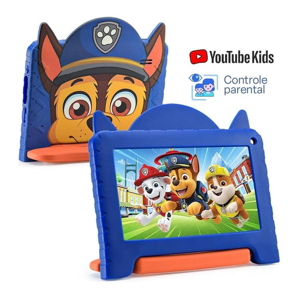 Tablet Infantil Multilaser Patrulha Canina 7” - 64GB, 4GB RAM - NB421 Azul
