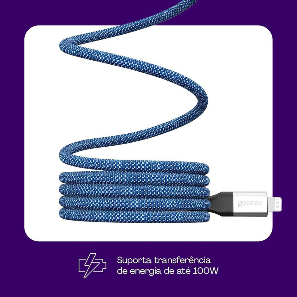 Cabo Magnetico Usb-C P/Lightning 2.0 Nylon Geonav Liuc03Mag