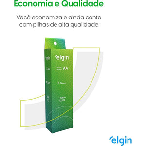 Pilha Alcalina AA Elgin Tubo c/ 24 Unidades