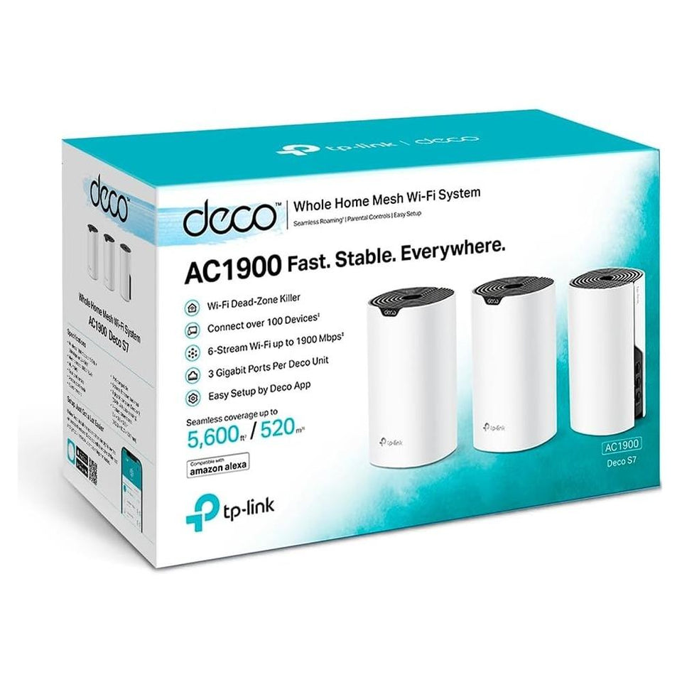 Roteador Mesh Wi-Fi TP-Link Deco S7 AC1900 3un