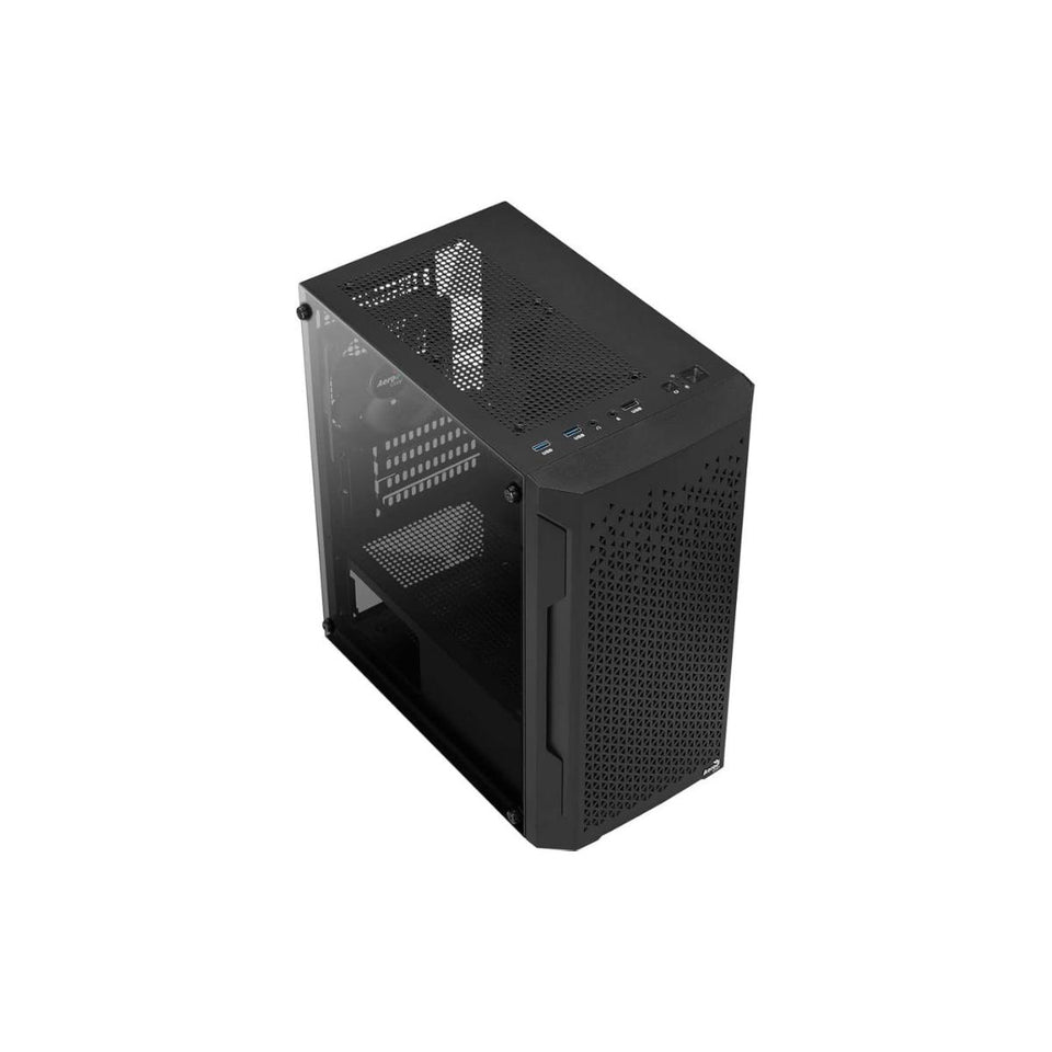 Gabinete Gamer Aerocool Trinity Mini Preto Lateral de Vidro