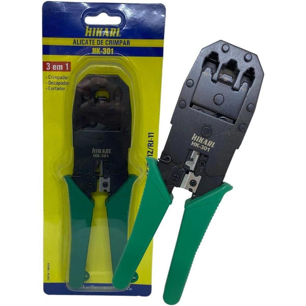 Alicate de Crimpar Hikari HK-301 para RJ45/RJ12/RJ11
