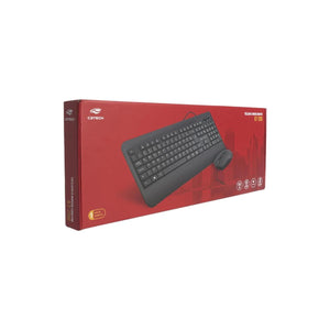 Kit Teclado/Mouse Com Fio Usb Kt-100Bk Preto C3Tech