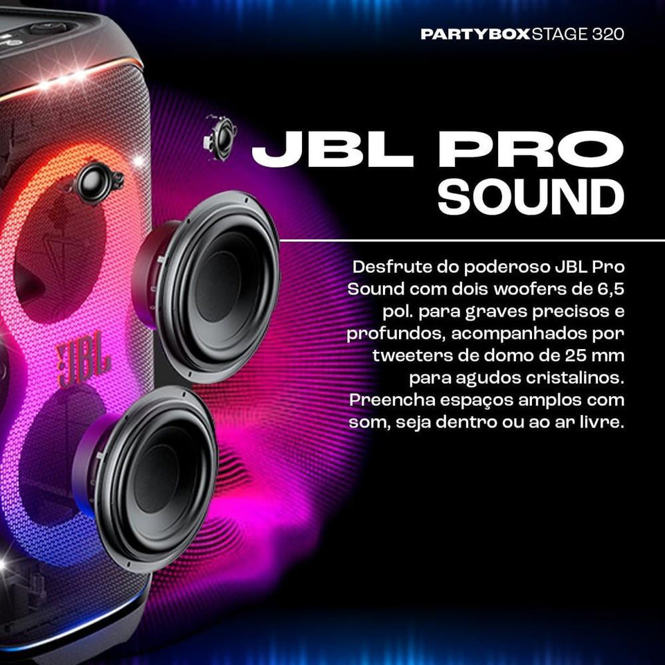 Caixa De Som Jbl Partybox Spkrstage 320 Preta