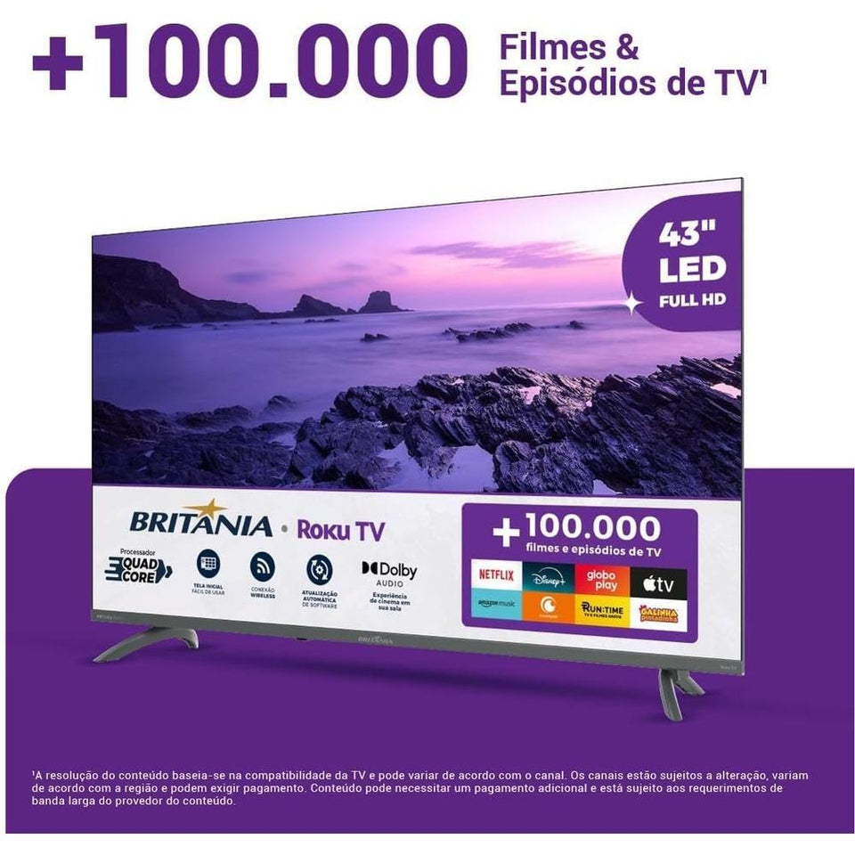 Smart TV Britânia 43" Full HD LED BTV43VA4REGB