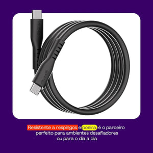 Cabo Usb-C Para Usb-C Preto Silicone 1,5M Esc06Sbk Geonav