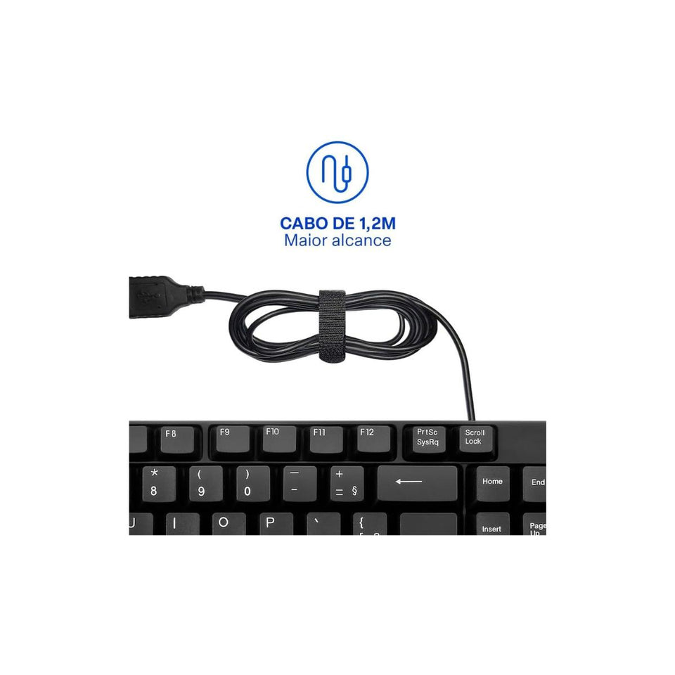 Teclado Com Fio Conexao Usb Multilaser Tc193