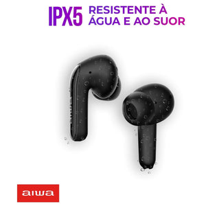Fone de Ouvido Bluetooth Aiwa Earbud AWS-EB-01-B Preto