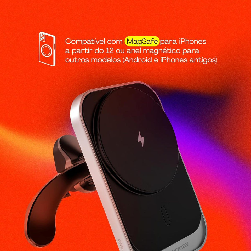 Carregador Veicular Magnetico Compativel Magsafe Geonav