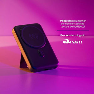 CARREGADOR PORTATIL C/ INDUCAO, 10.000 MAH E 15W C/MAGSAFE