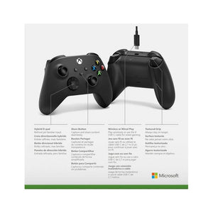 Controle para Xbox Sem Fio Preto + Cabo USB-C