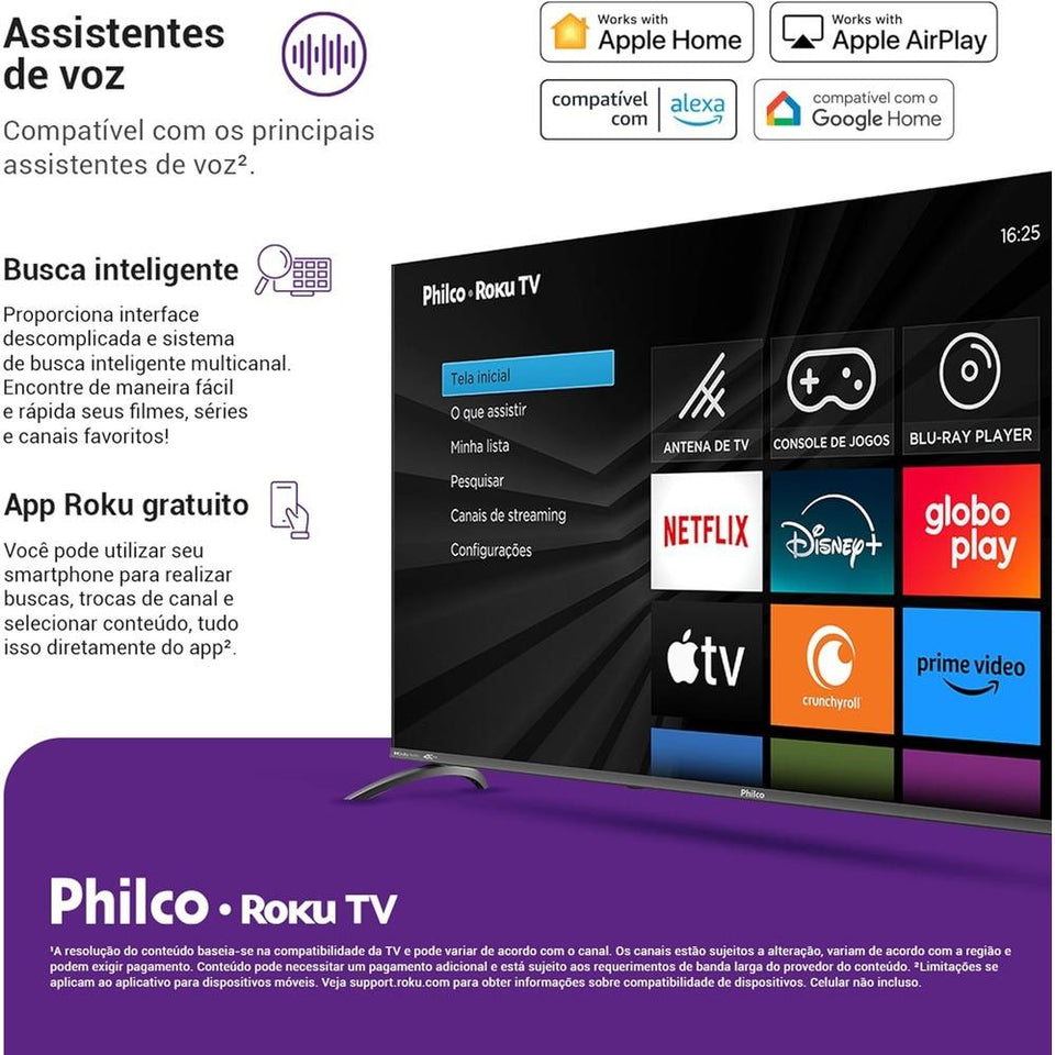 Smart TV Philco 55" 4K UHD LED Roku P55CRA