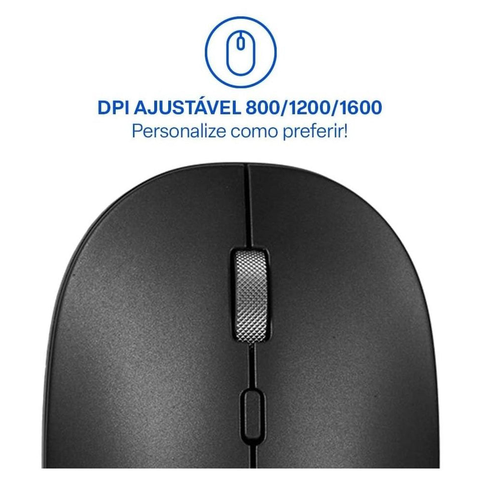Mouse Sem Fio Multilaser Ms700 Mo331 Preto