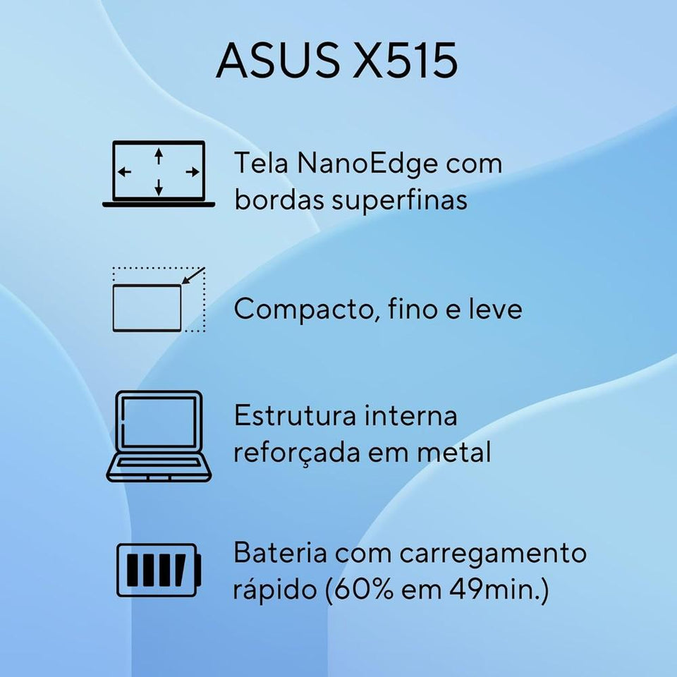 Notebook Asus 15.6 Intel Dual Core 4 Gb 128 Gb Ssd X515ka