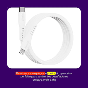 Cabo Usb-C P/Lightning Branco Silicone 1,5M Eslicswt Geonav