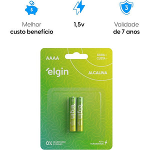 Pilha Alcalina AAAA Elgin Blister c/ 4 Unidades