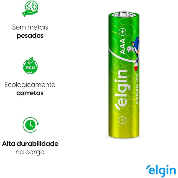Pilha Alcalina AAA Elgin Blister c/ 16 Unidades