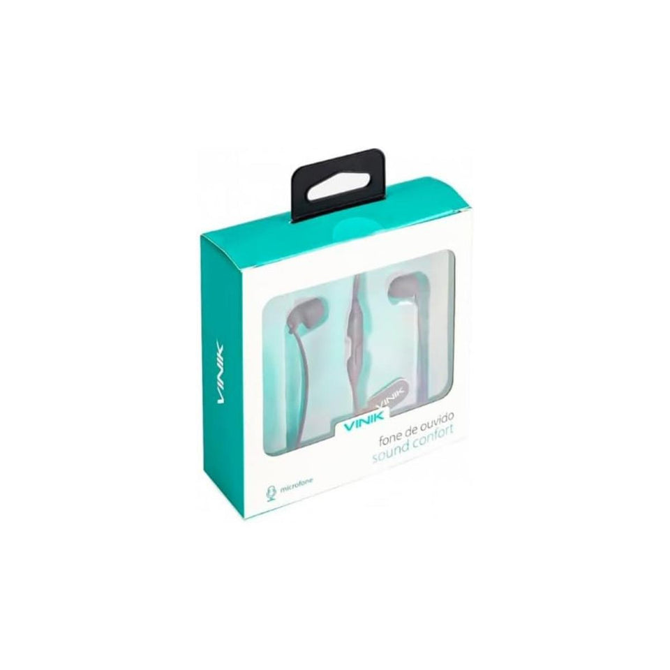 Fone De Ouvido Sound Comfor Preto Com Micro Vinik Sc100P