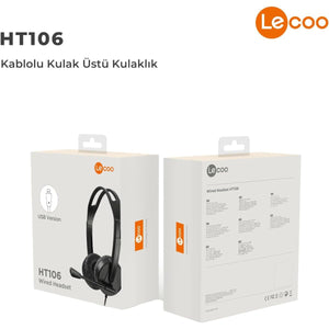 Headset Com Fio P3 Ht106 Preto Lecoo