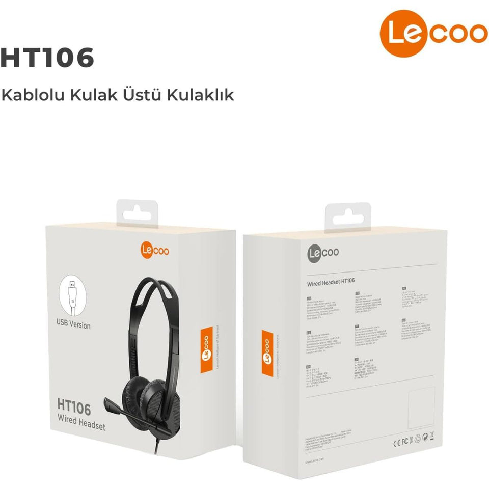 Headset Com Fio P3 Ht106 Preto Lecoo