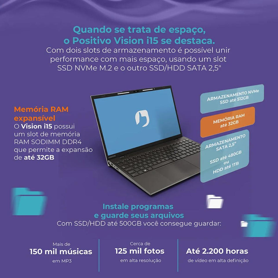 Notebook Positivo Vision I5-1135G7 Wind 11 Home 8Gb 512Gb