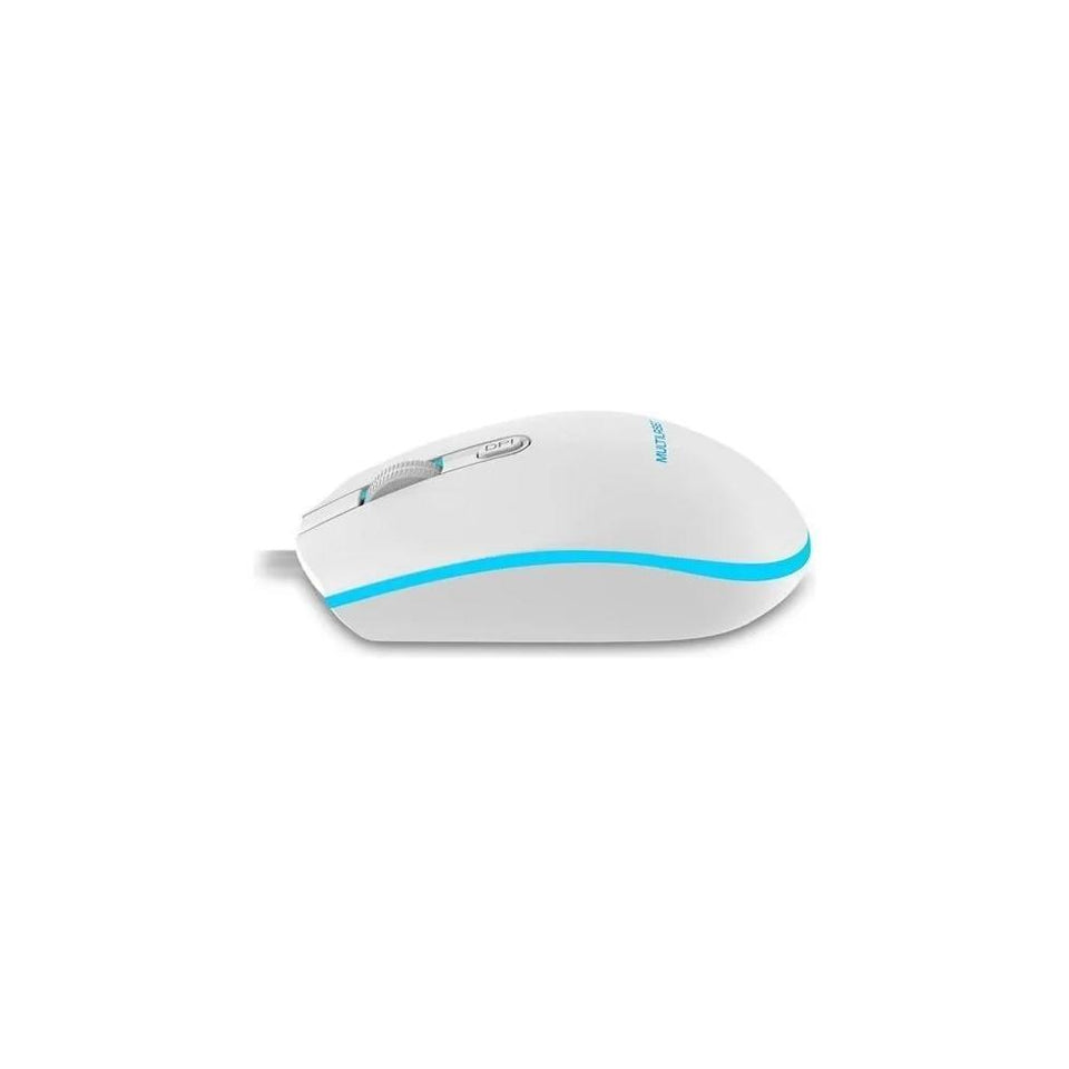 Mouse Gamer Multilaser 2400Dpi Led Branco Mo299
