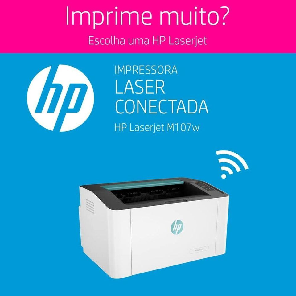 Impressora Laser HP 107W Monocromática