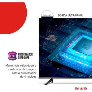 Smart Tv 43 Android Full Hd Aiwa Aws-Tv-43-Bl-02-A Preto